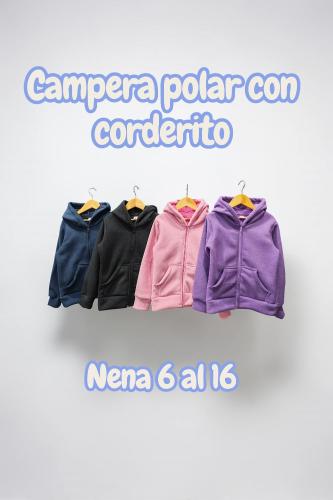 Campera Nena Polar con Corderito