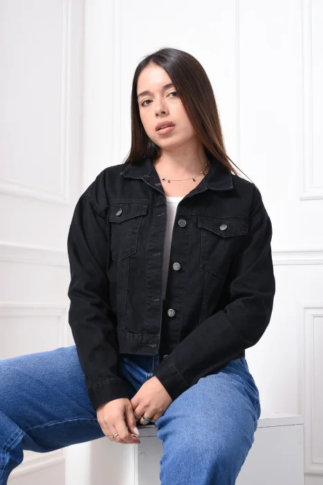 Campera Mom Negra