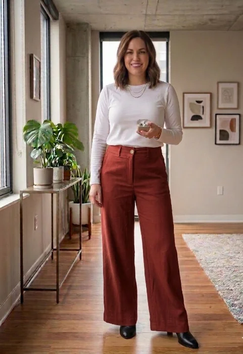Wide Leg de Gabardina Elastizada