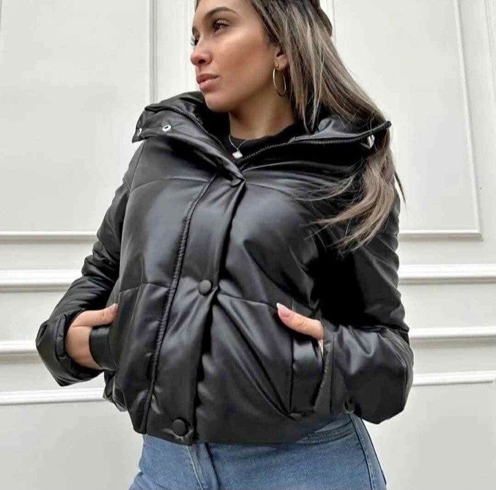 Campera Puffer Eco Cuero - Imagen 1