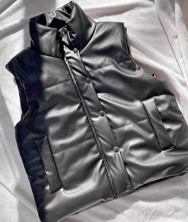 Chaleco Puffer Eco Cuero - Imagen 1