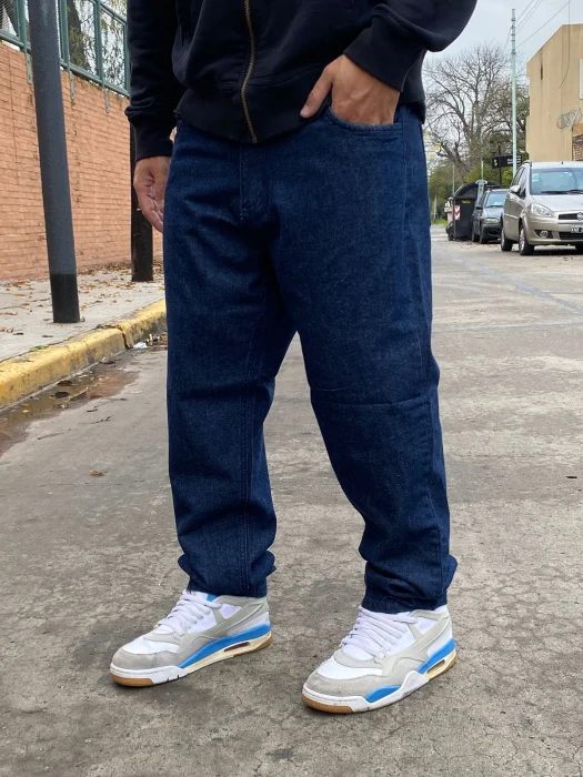 Jean Clásico Hombre Azul Liso