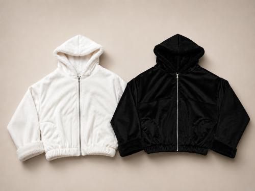 Camperas Puffer Corderoy con Piel