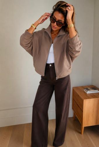 Campera Cande con Cierre o Botones Gamuza