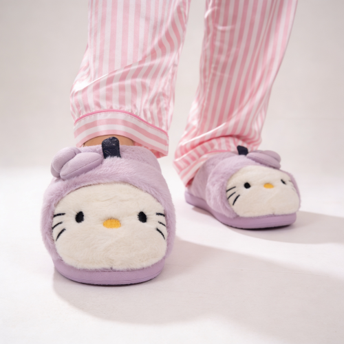 Pantuflas Invierno Mujer Hello Kitty Plush Importadas Abrigadas Base Antideslizante