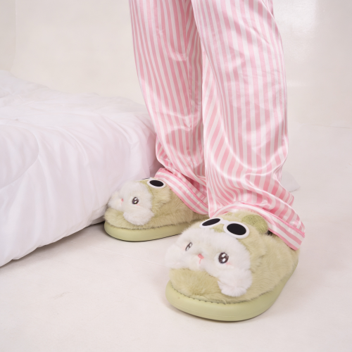 Pantufla Importada Mujer Peluche Conejo  Abrigadas Invierno Rosa - Miniatura 5