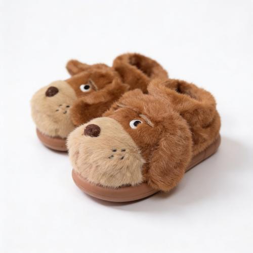 Pantuflas Mujer Importada Perrito Peluche Súper Abrigadas Antideslizantes Invierno - Miniatura 3