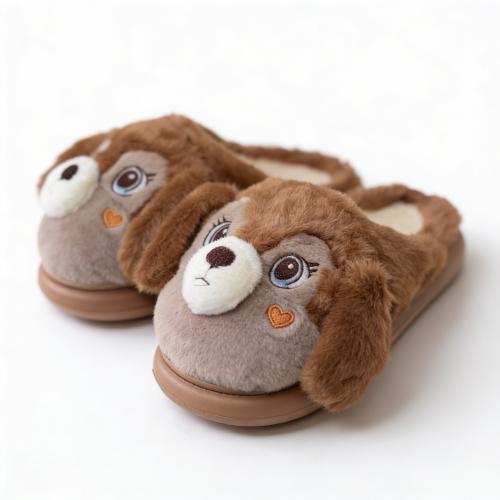 Pantuflas Mujer Importada Perrita Peluche con Orejas Antideslizantes - Miniatura 2