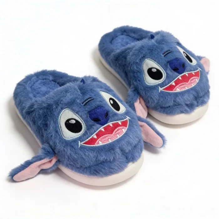 Pantuflas Angela y Stitch Infantiles Peluche Importadas Súper Suaves