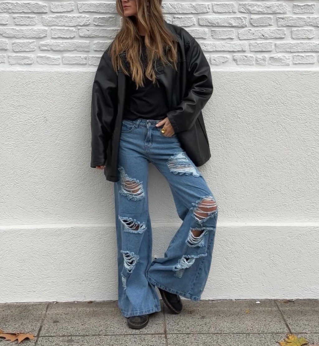 Pantalón Super Wide Leg Full Roturas - Imagen 3