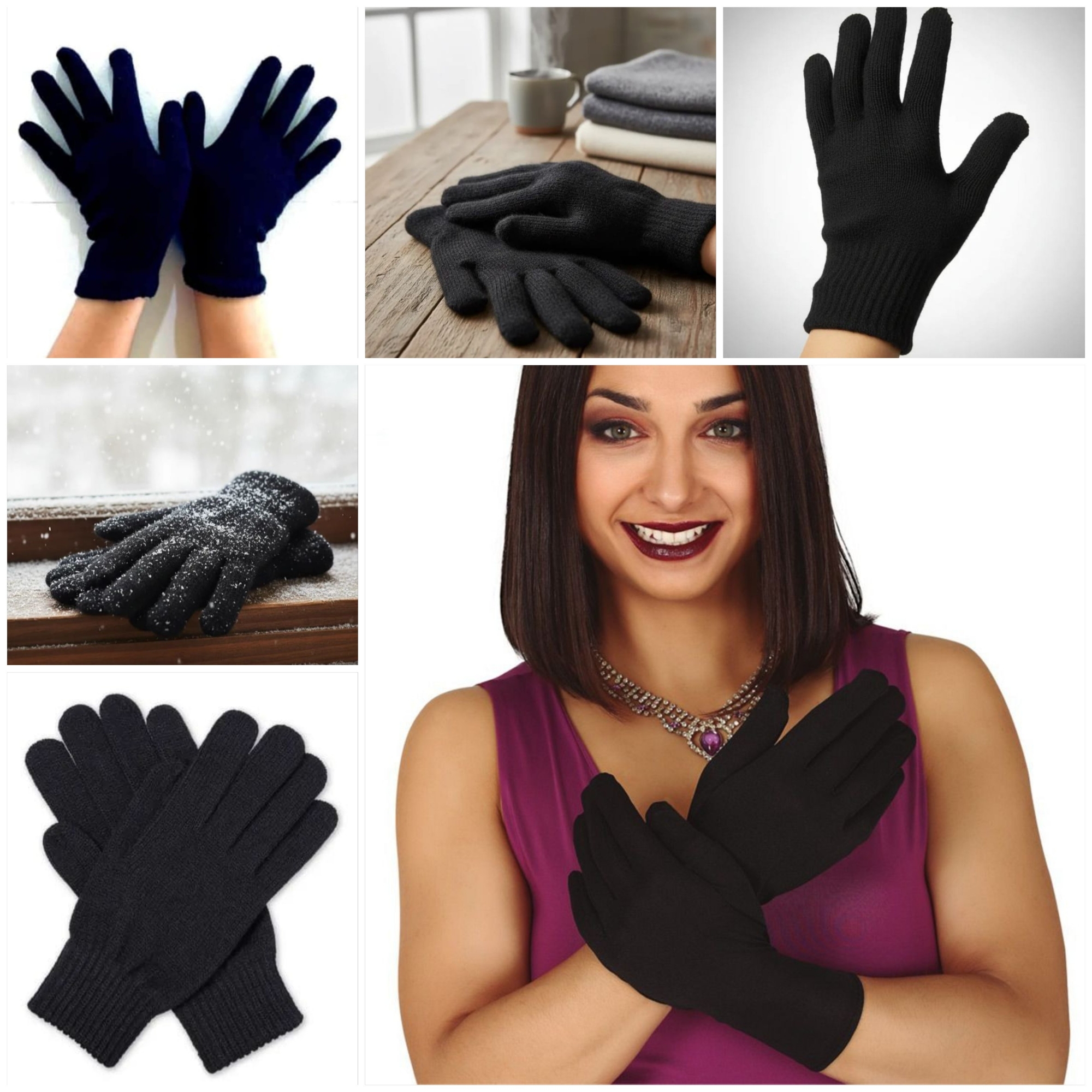 (art:gau1)guantes Dama Negros Adultos Unisex - Imagen 7