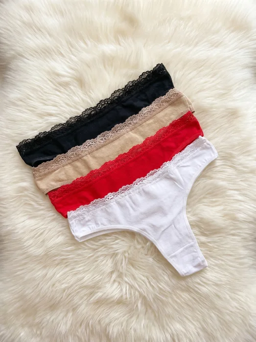 Colales Algodón Peinado Lycra con Puntilla