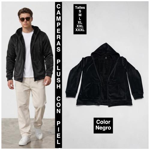 Campera Plush  con Piel