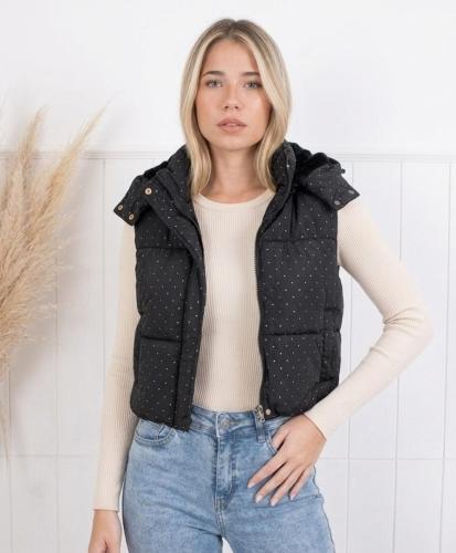 Chaleco Puffer C/piel Dama - Miniatura 2