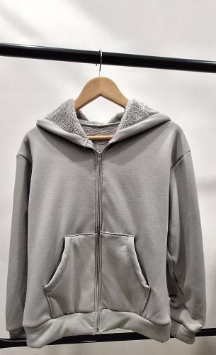 Campera Gris Jersey con Corderito