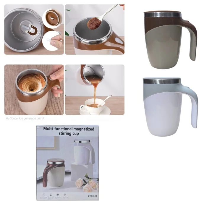 Taza Mezcladora Automatica Cafe a Pila Acero Inoxidable (t-098)