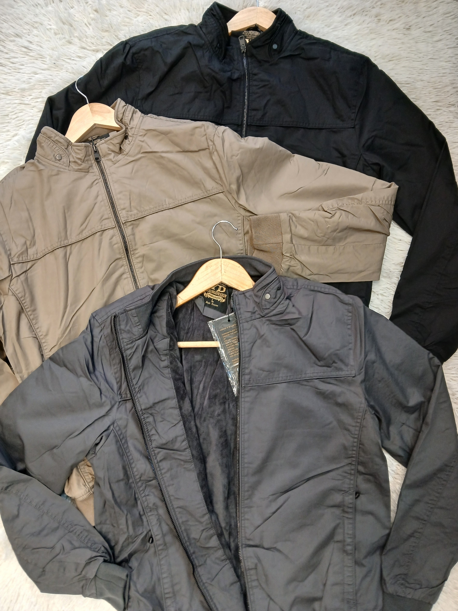 Campera Gabardina con Piel Cuello Moe Importado Yd New Collection - Imagen 1