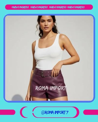 Short Eco Cuero con Cinto.