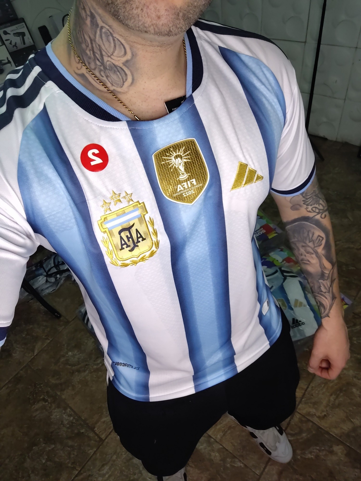 Camiseta Argentina Premium Bordada - Imagen 2