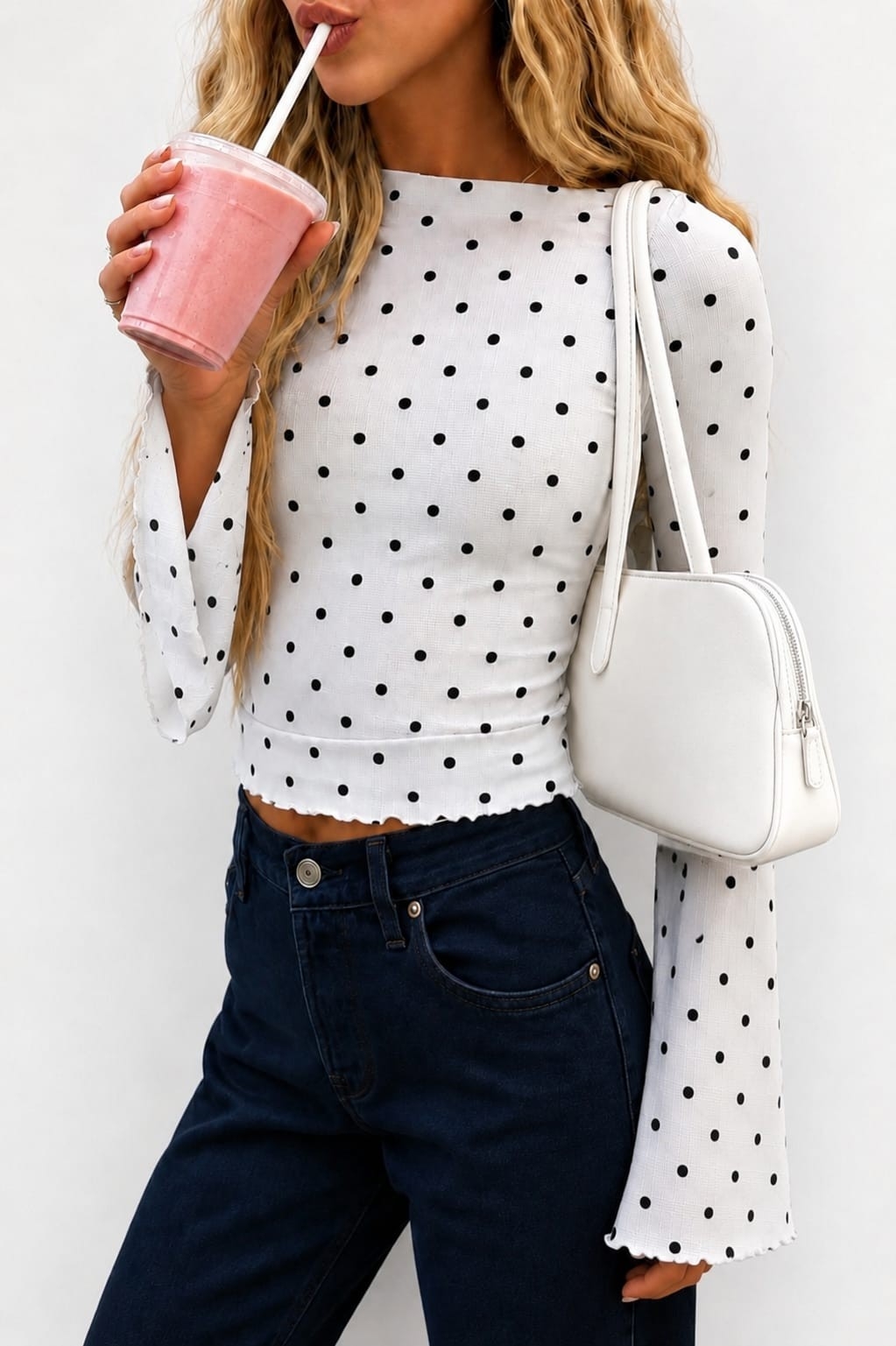 Remera Camiseta Lunares Polka Dot Manga Oxford Morley Importado - Imagen 1