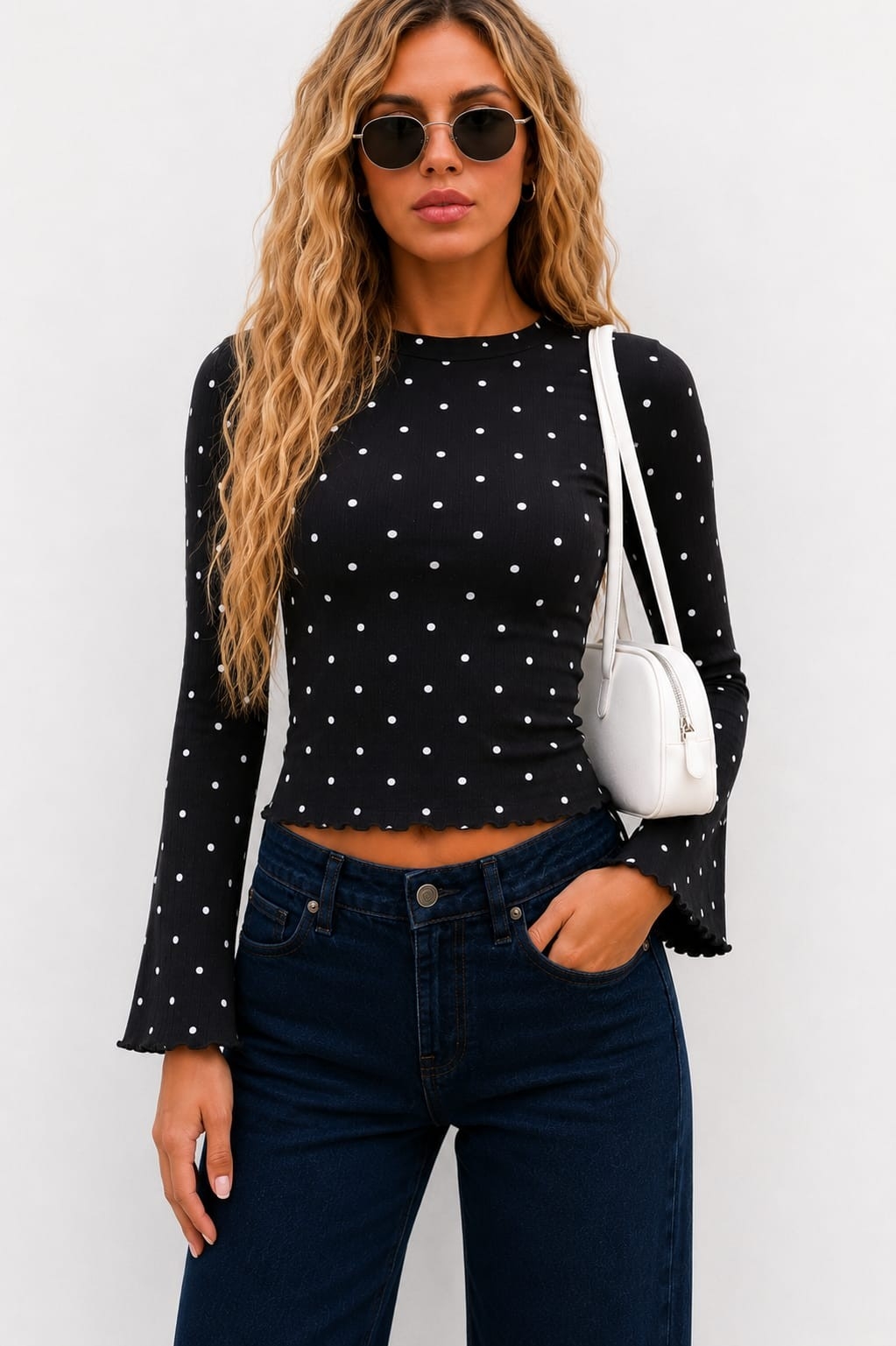 Remera Camiseta Lunares Polka Dot Manga Oxford Morley Importado - Imagen 2