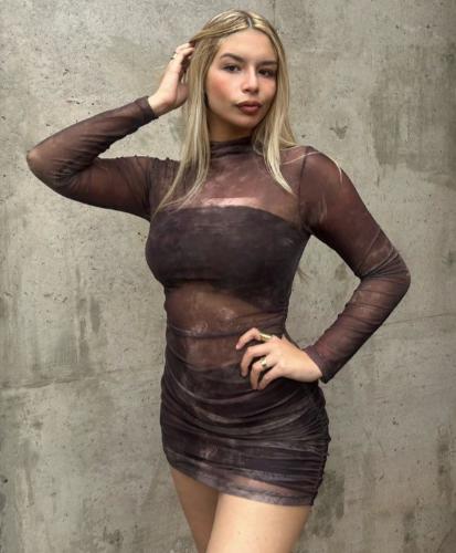 Vestidos de Microtull con Diseño y Frunce
