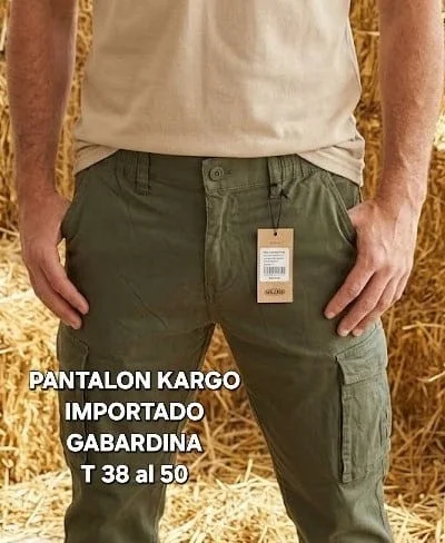 Pantalon Kargo Gabardina Importado