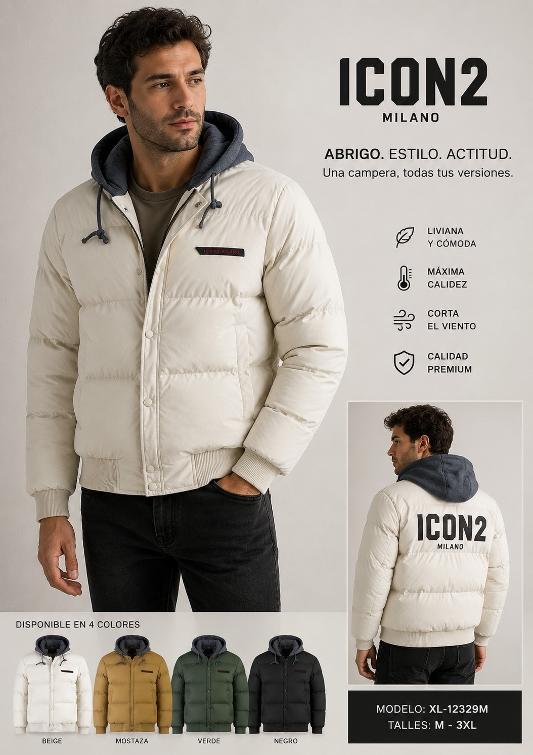 Camperas de Hombre con Capucha Algodon - Imagen 1