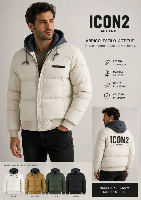 Camperas de Hombre con Capucha Algodon