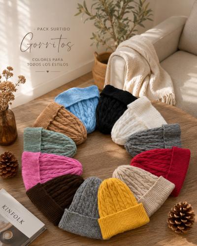 Gorros de Lana Frizada