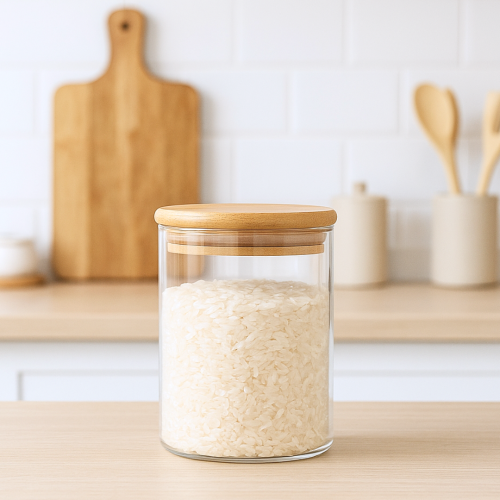 Frasco de Vidrio Tapa Bambu 850 Ml - Cod: Sbk-jgcn02-8