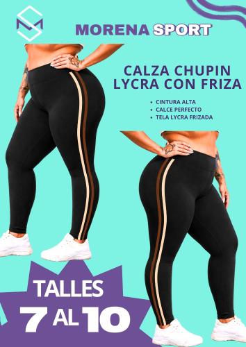 Calza Chupin Lycra Frizada con Tiras Chocolate