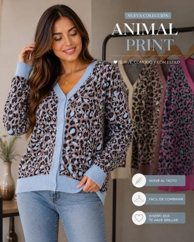 Cardigan Animal Print