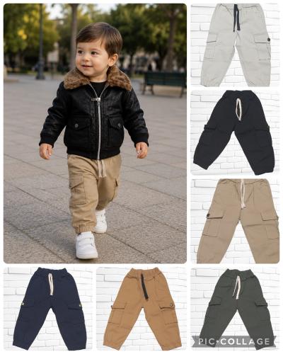 Pantalón Cargo de Gabardina Elastizado de Bebé