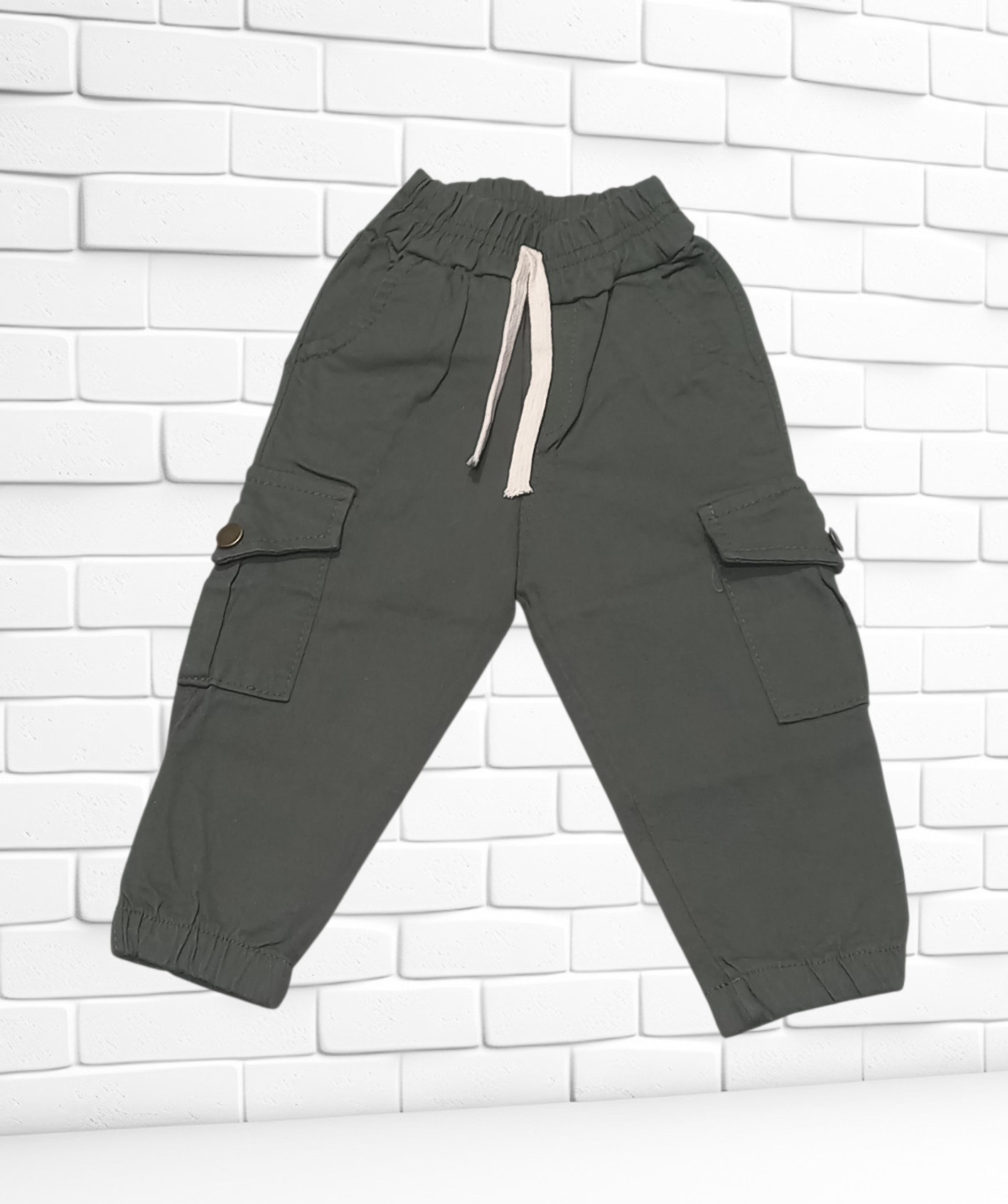 Pantalón Cargo de Gabardina Elastizado de Bebé - Imagen 2
