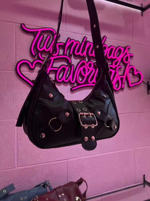 Cartera Mini Bag Baguette Cuero Pu Negra Jeans Bordo Marrón