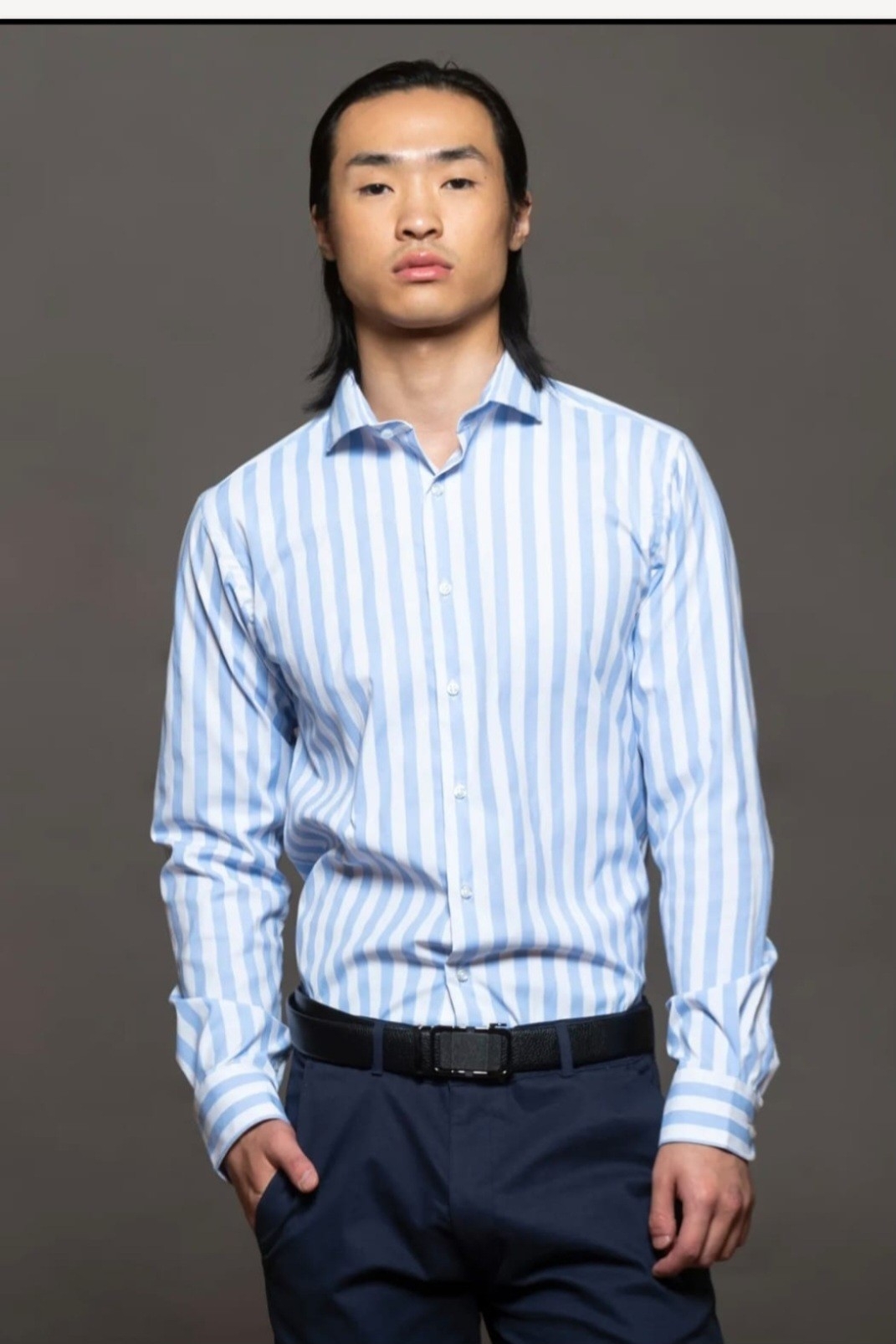Camisa Elastisada Rayada por Pedido - Imagen 2