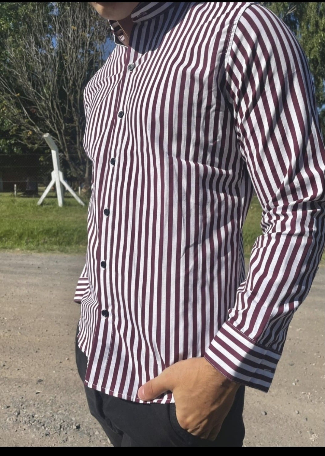 Camisa Elastisada Rayada por Pedido - Imagen 4