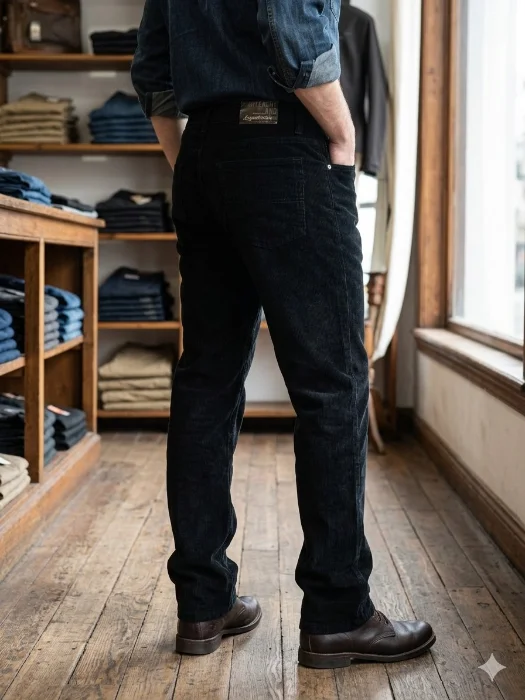 Pantalon de Corderoy Negro Clasico (talle 54)