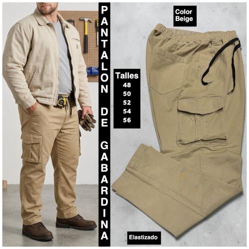 Pantalon Cargo de Gavardina  Elastizada