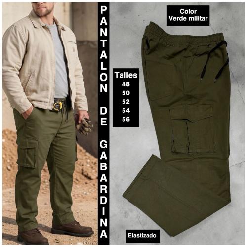Pantalon Cargo de Gavardina  Elastizada