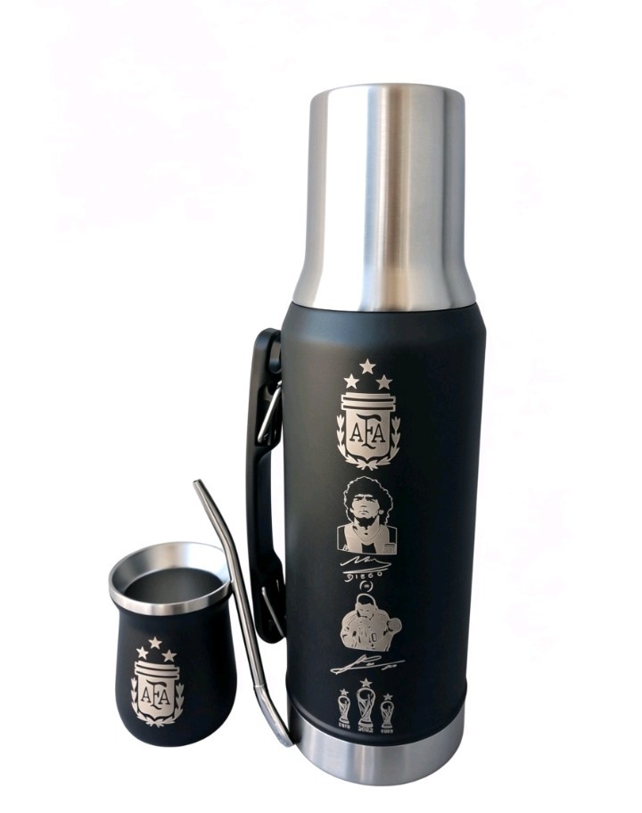 Set Afa System Termo 1.l con Mate y Bombilla  Grabado a Laser - Imagen 2