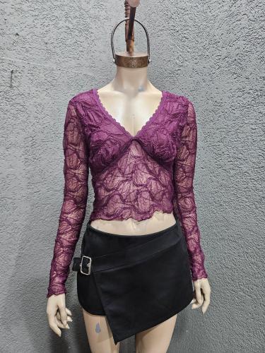 Remera Encaje Elastizado