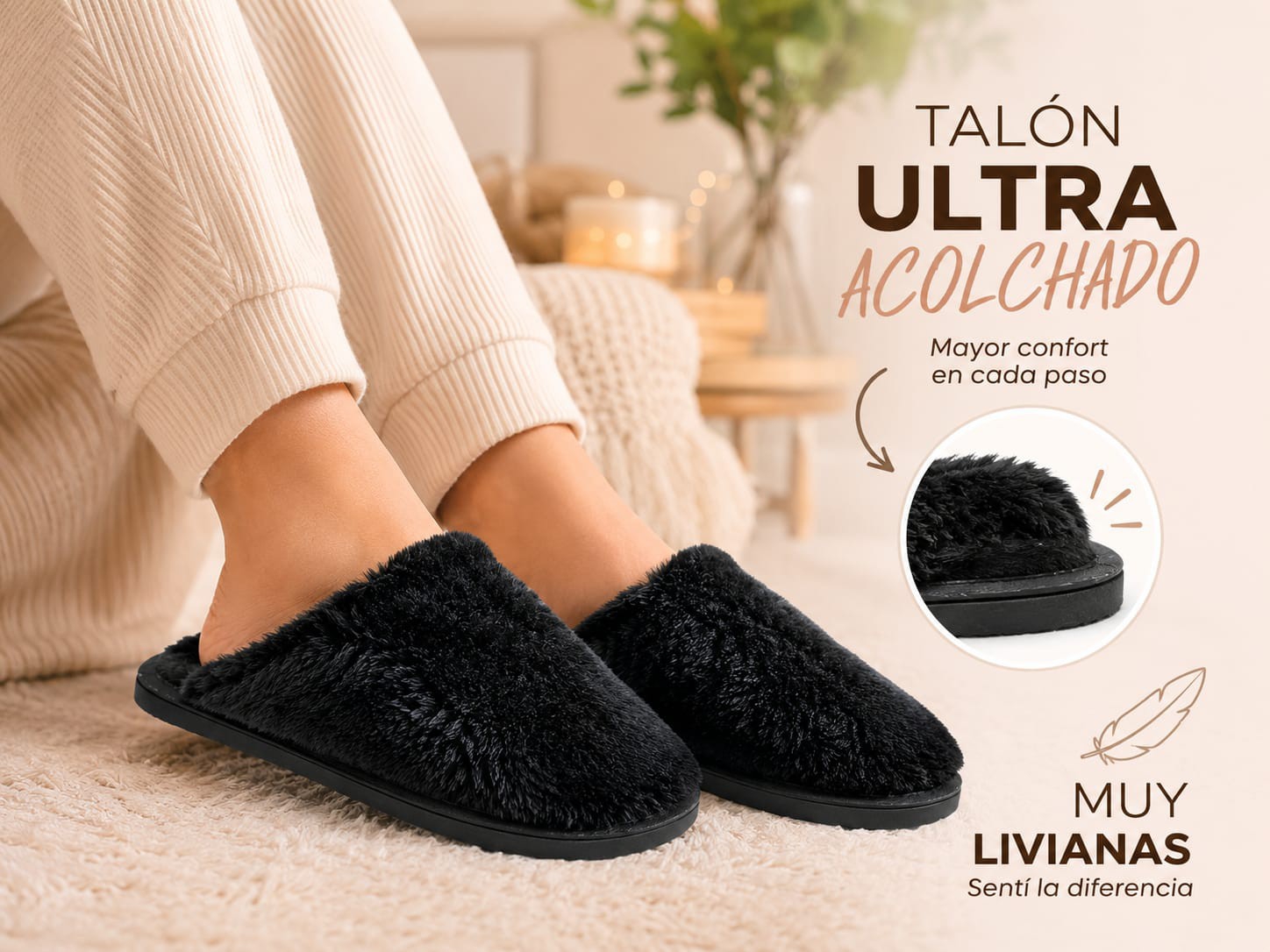 Pantuflas Peluche / Acolchadas - Imagen 4
