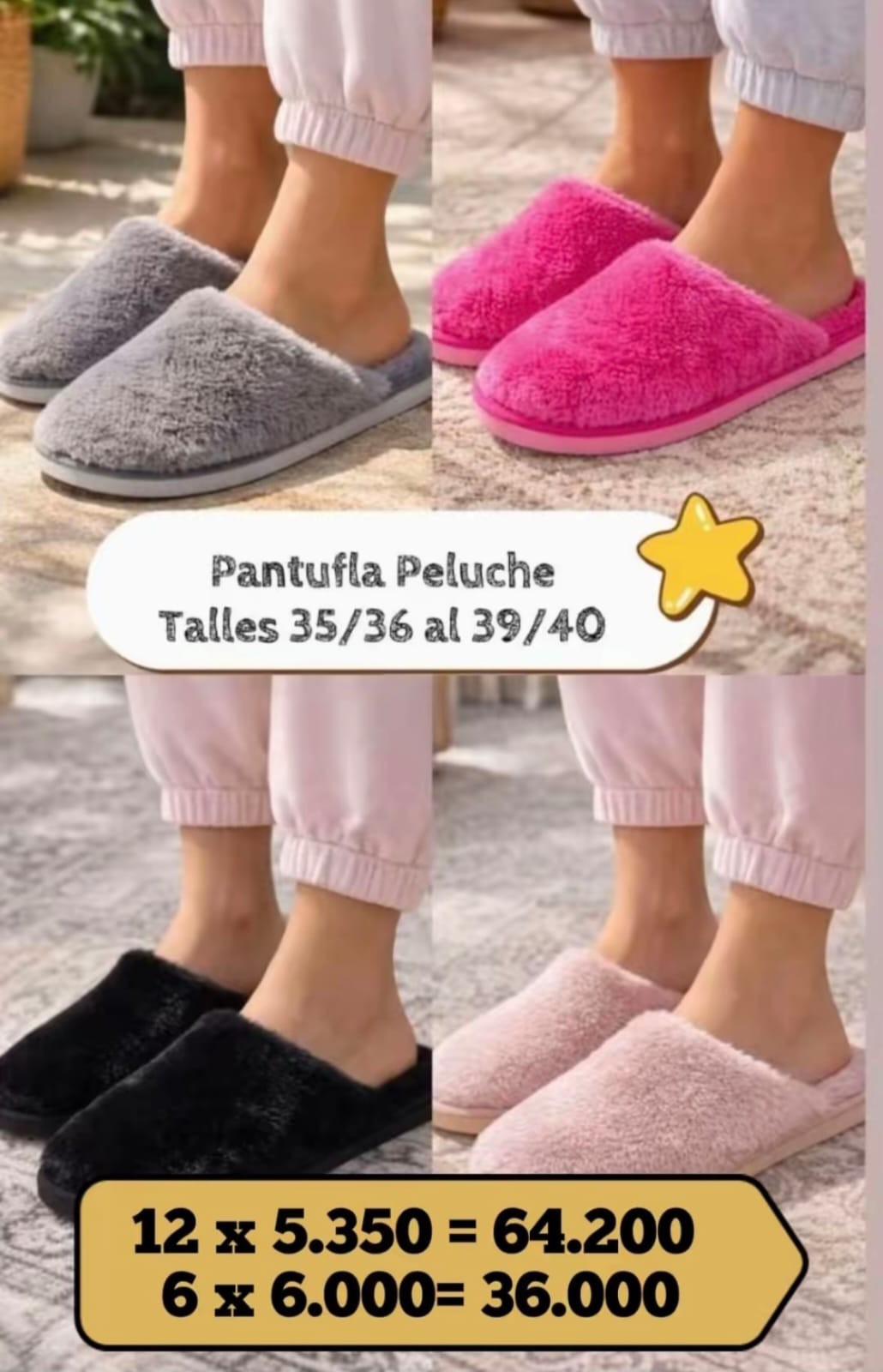Pantuflas Peluche / Ultra Livianas - Imagen 2