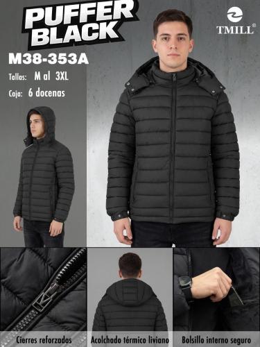 Campera con Piel Todo Negro