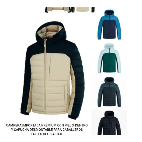 Campera Importado Premium con Piel Friza X Dentro y Capucha Desmontable del S al Xxl