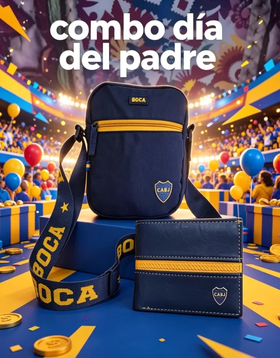 Combo Boca Dia del Padre Morral Cruzado+ Billetera
