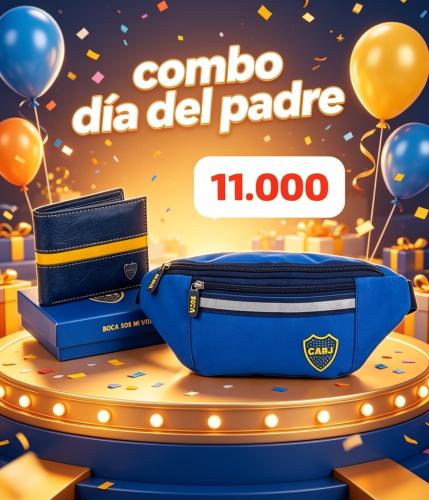 Combo Boca Dia del Padre Riñonera+billetera