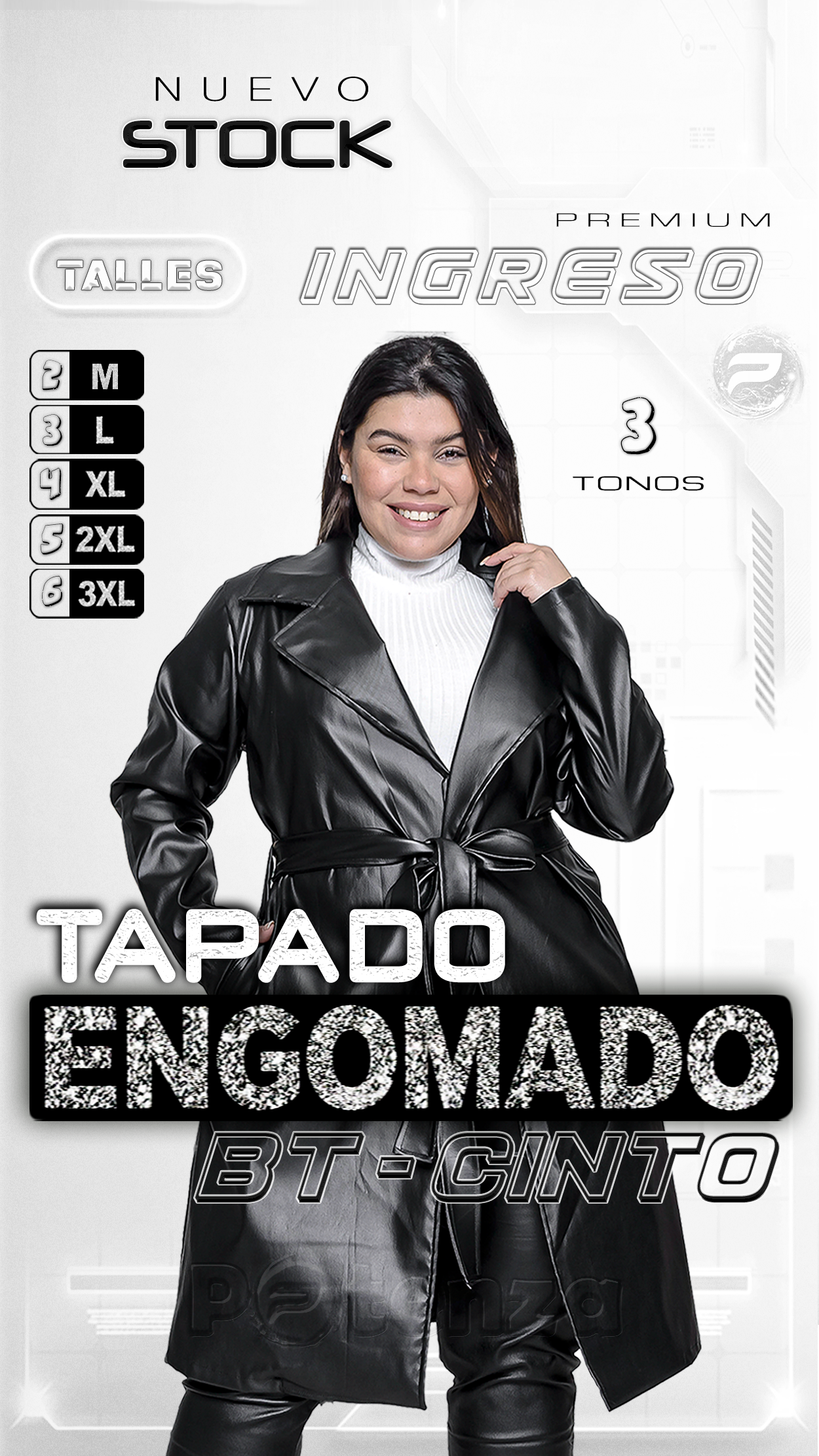 " Tapado Engomado Bengalina sin Botón / Negro - Talle Especial - Calidad Premium " - 00-TAPADO-NEGRO-LAZO-02-PRO.png